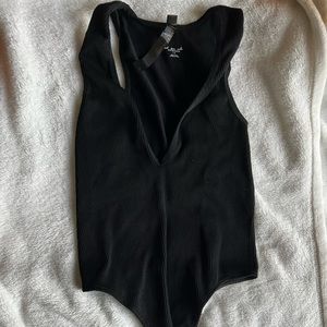 Black Deep V bodysuit *check description for size*